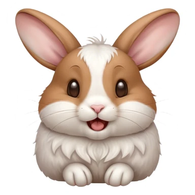 Cinematic Cute Yawning White and Brown Rabbit Portrait Emoji, Head tilted slightly with a dramatic, wide-open yawn, showcasing a soft, patterned fur with crisp white and warm brown patches, floppy ears slightly drooping, round eyes barely open in drowsy contentment, Simplified yet irresistibly adorable features, highly detailed, glowing with a soft, cozy glow, high shine, relaxed yet expressive, stylized with a touch of whimsy, bright and endearing, soft glowing outline, capturing the essence of a sleepy yet affectionate bunny, so drowsy it feels like it could stretch out of the screen and curl up for a nap! sticker