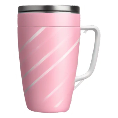 stanley tumbler pink with handle and white stripe sticker