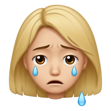 😔 sad emoji with hair 💧 with this emoji sticker