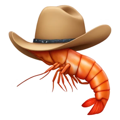 Shrimp with a cowboy hat  sticker