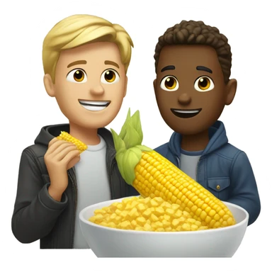 Dave and Bambi eating corn sticker