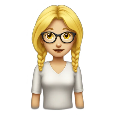 A bad young woman with glasses and yellow hair teaches children history sticker