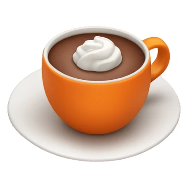 hot chocolate in a orange cup  sticker
