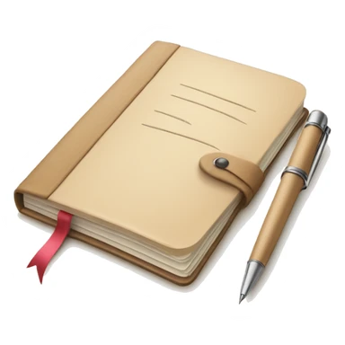 beautiful beige diary with pen sticker