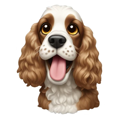 Cocker spaniel with a toy sheep in his mouth sticker