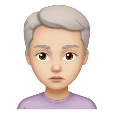 minimal flat emoji of an irritable face,
slightly furrowed eyebrows,
tight lips but not angry,
emotion restrained and subtle,
soft pastel warm-gray tones,
emotional but calm design,
modern female health app style,
transparent background,
vector illustration
 sticker