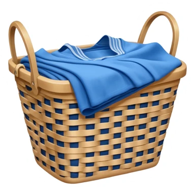 LAUNDRY white BASKET WITH FOLDED blue CLOTHES sticker