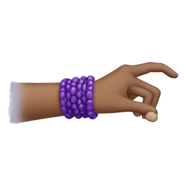 hand with purple bracelet pointing  sticker