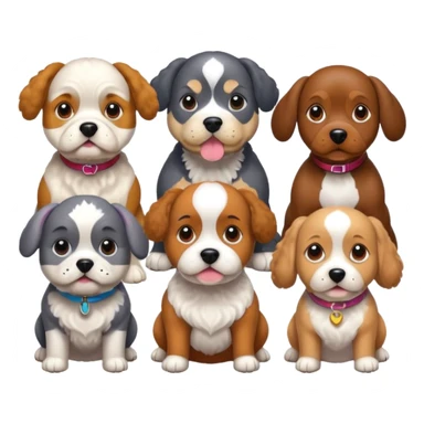 1 bulldog, 1 poodle, 1 husky, 1 dachshund sticker