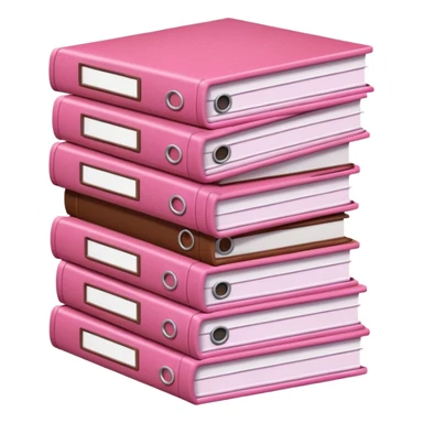 pink and brown files pile sticker