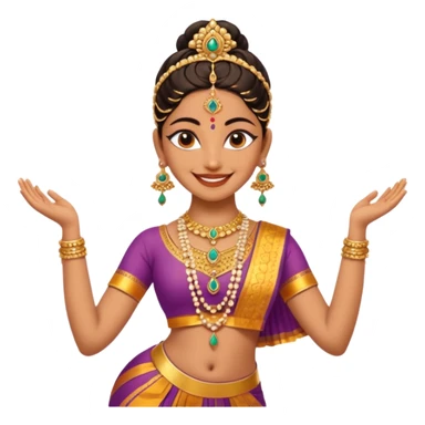 realistic bharathanatyam dancer with a smiling face and beautiful meenakshi pose sticker