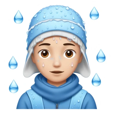 A person with headaches and a cold pack on the head sticker