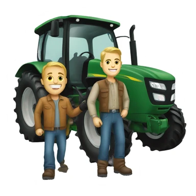 A man with a tractor  sticker