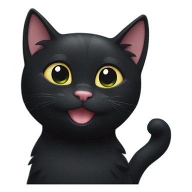 happy black cat in meme “im ok” sticker