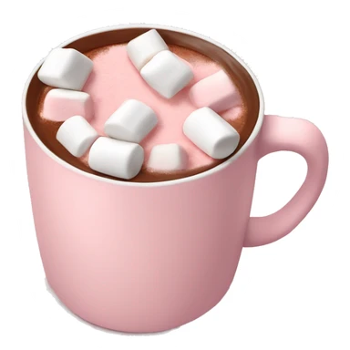 Light Pink mug of hot chocolate with marshmallows  sticker