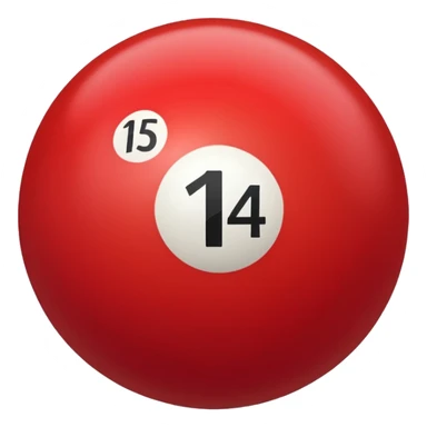The number 14 on a red pool ball sticker