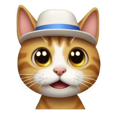 Cat jump scare with hat sticker