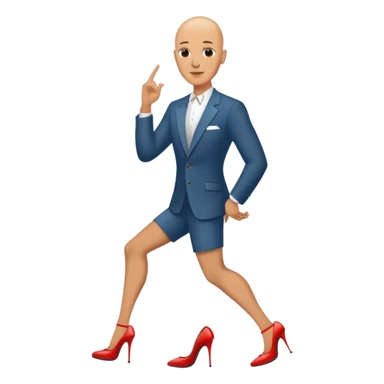 Bald man wearing high heels sticker