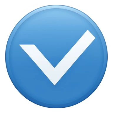 A blue circle entered by a white check mark sticker