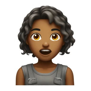 Girl making sceaming face, hot tempuraure sticker