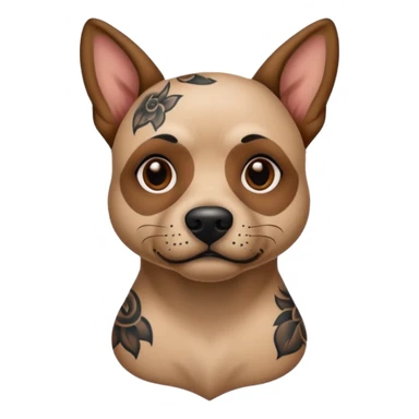 tattooed scary looking dog with heavy face tattoes sticker