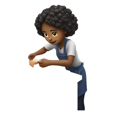 Girl makes lunch sticker