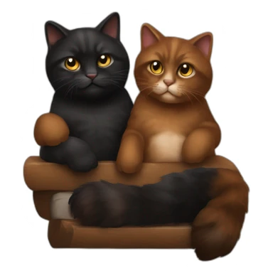 Chat marron et noir qui fait des câlins a sa maitresse sticker