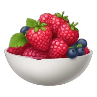 Fraise framboise myrtille dans un bol sticker