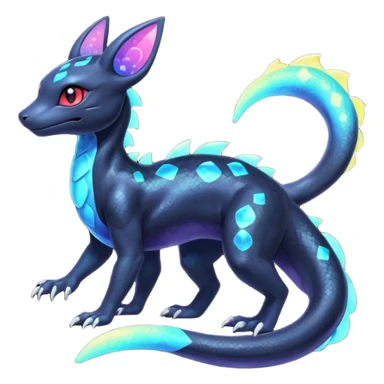 Nebulae Shiny Salandit-Umbreon-Fakémon-hybrid-creature (full body)  sticker
