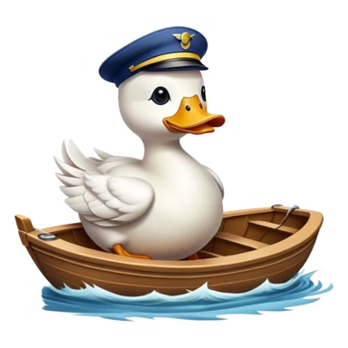 Duck driving a boat sticker