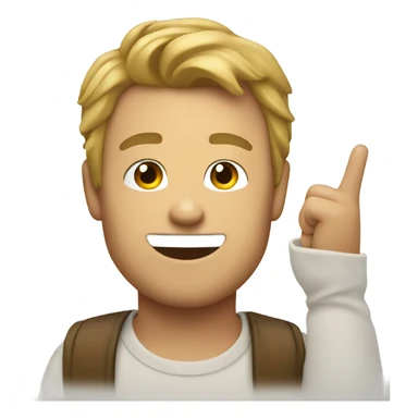 luke smiling doing the peace sign sticker