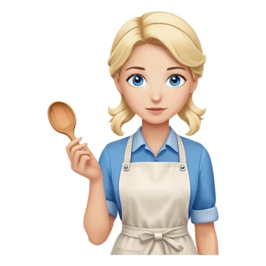 Blonde blue eyes baker lady sticker