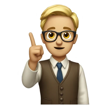 nerd raising a finger to say excuse me sticker