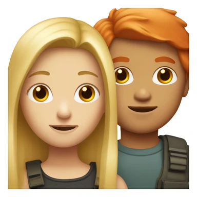 blonde girl and red head boy together  sticker