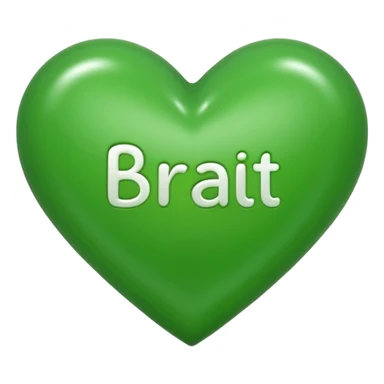 Green heart with the word "brat" inside it sticker