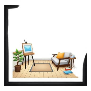 white wood room (cozy art studio) sticker