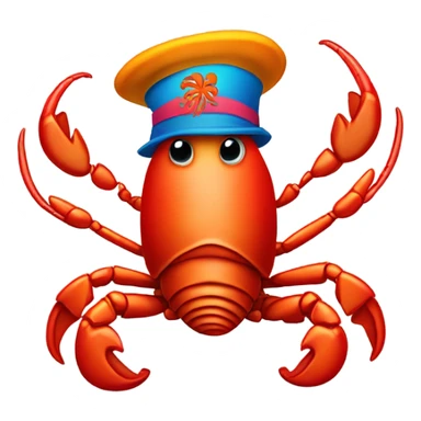 Lobster with hat sticker