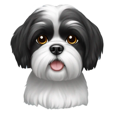 Black and white Shih Tzu dog  sticker