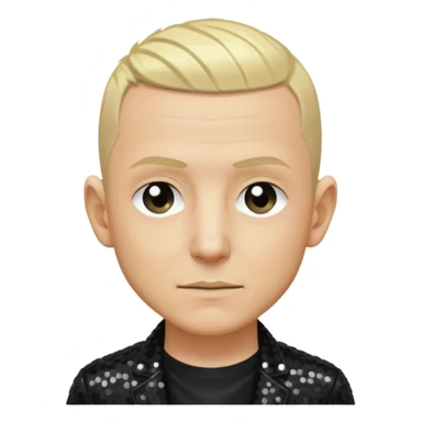 Chester Bennington from Linkin Park with blonde hair, black sequin outfit sticker