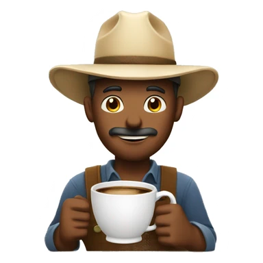 Farmer cup of coffe sticker