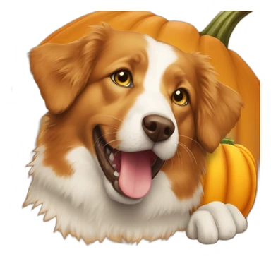 Toller-is-eating-a-pumpkin sticker