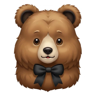 Bear with 2 black bows on the ears emojie sticker