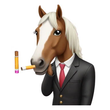 Horse with cigarette and watching TikTok on its phone sticker