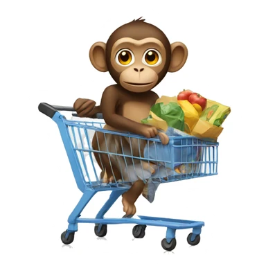 Monkey going shopping sticker