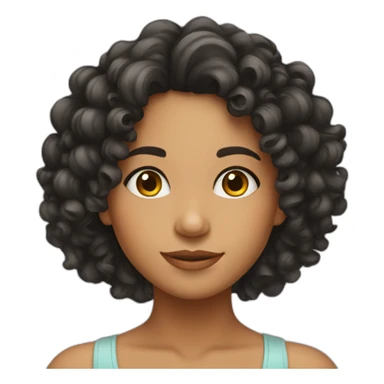 pretty latin curly girl sticker