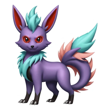 Pastel iridescent evil exotic colorful Darkrai-Scizor-Flareon-fusion with a Mohawk  sticker