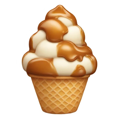 ice cream with caramel sticker