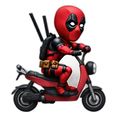 Deadpool scooting on his butt sticker