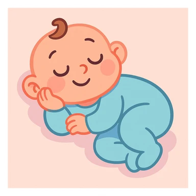a baby peacefully sleeping, soft pastel colors, gentle lighting, simple background sticker