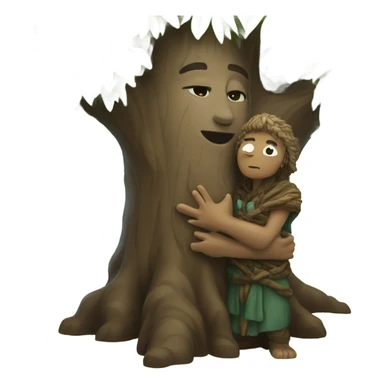 Druid hugging a tree sticker